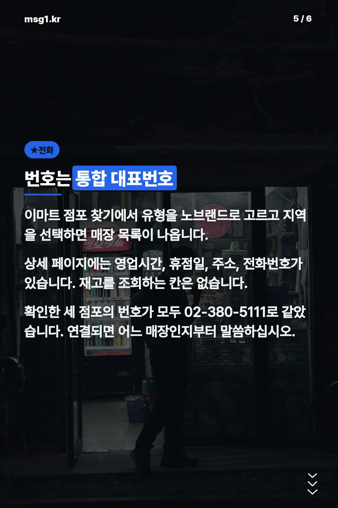 점포 찾기와 지점 전화