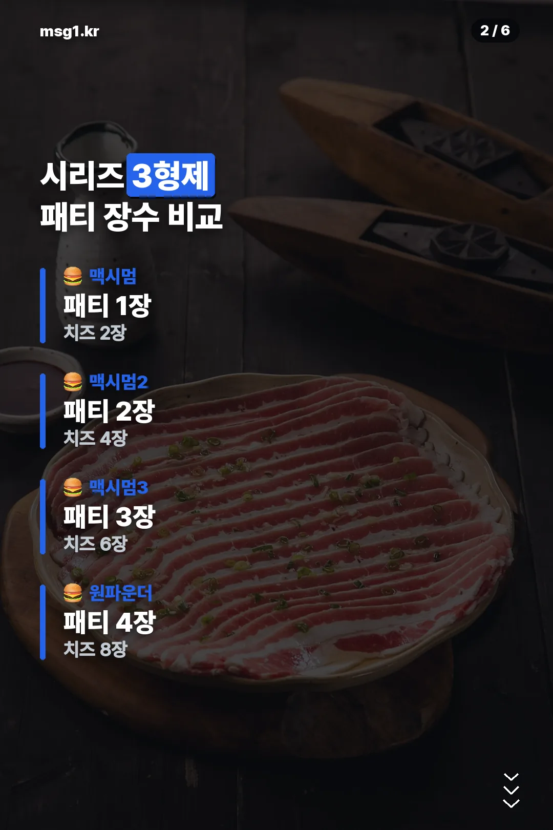 시리즈 3형제 패티 장수 비교