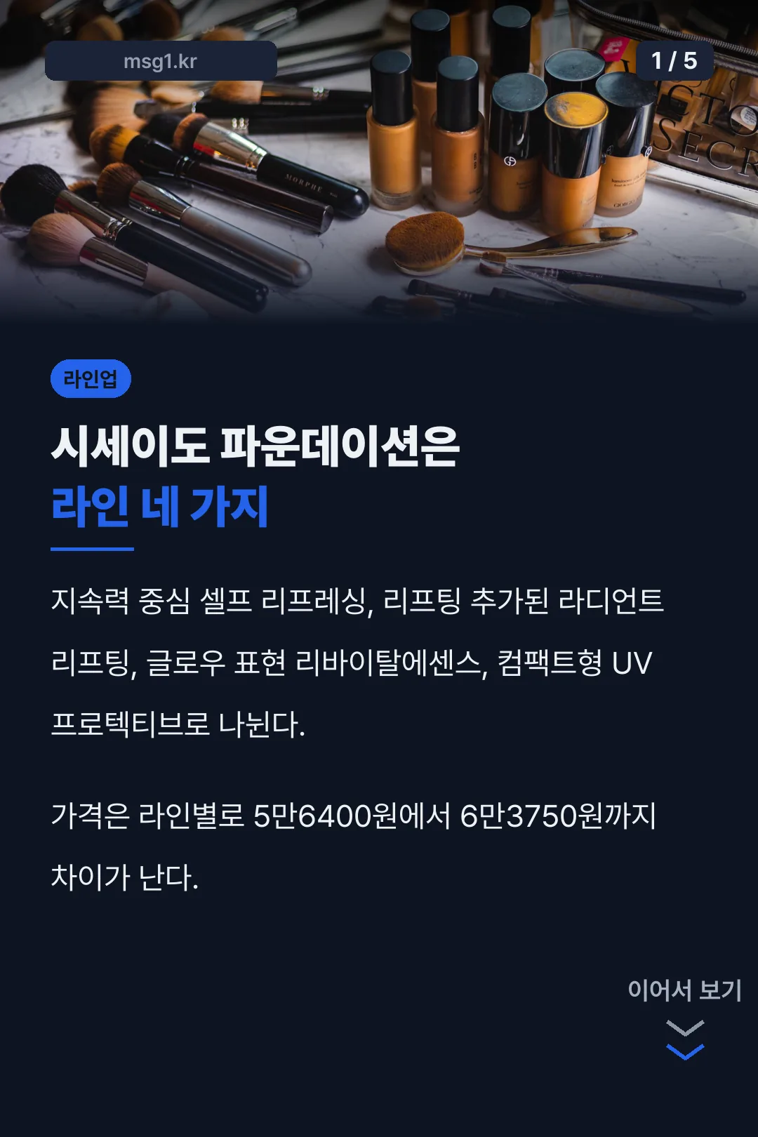 시세이도 파운데이션 네 가지 라인